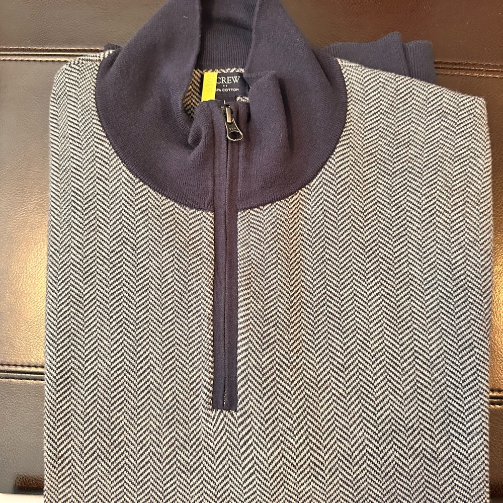 J. Crew Men's Zip-Up Sweater in Navy and Gray